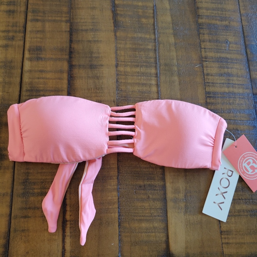 Roxy Strappy Love Reversible Bandeau Bikini NWT